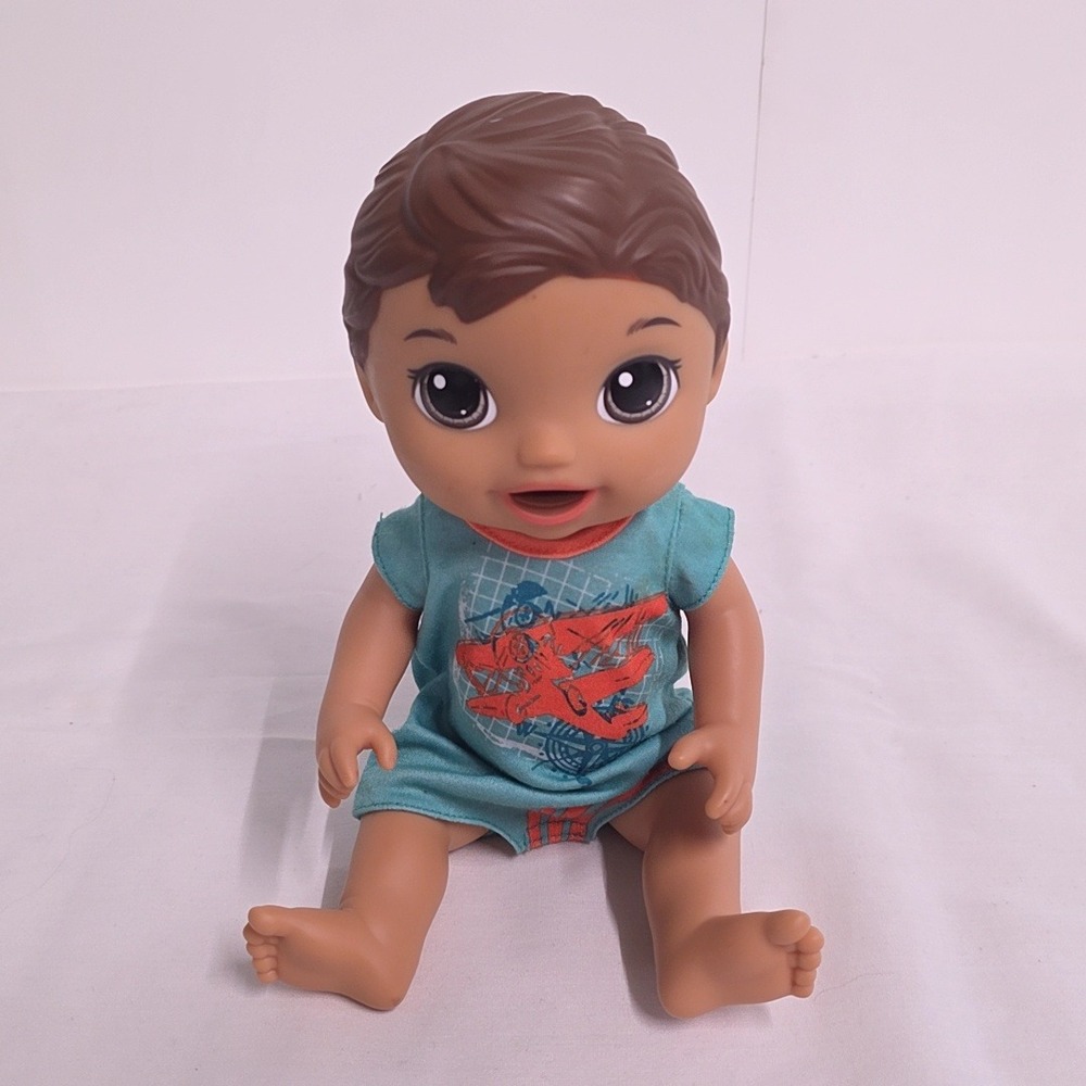 Hasbro Baby Alive Doll Super Snacks Snackin' Luke Boy Brown Hair Toddler Toy